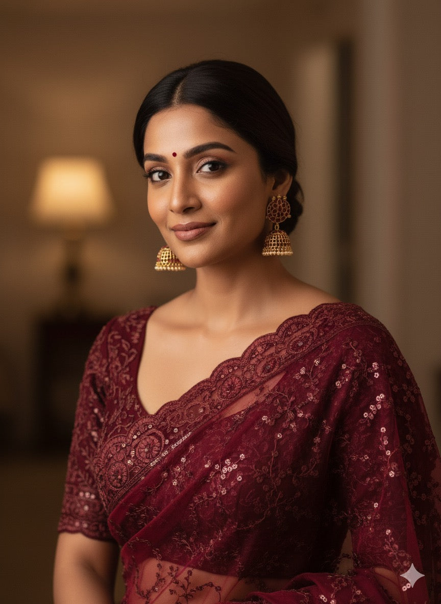 Traditional Gold Plated Ruby Jhumka Earrings | South Indian Temple Jewelry
